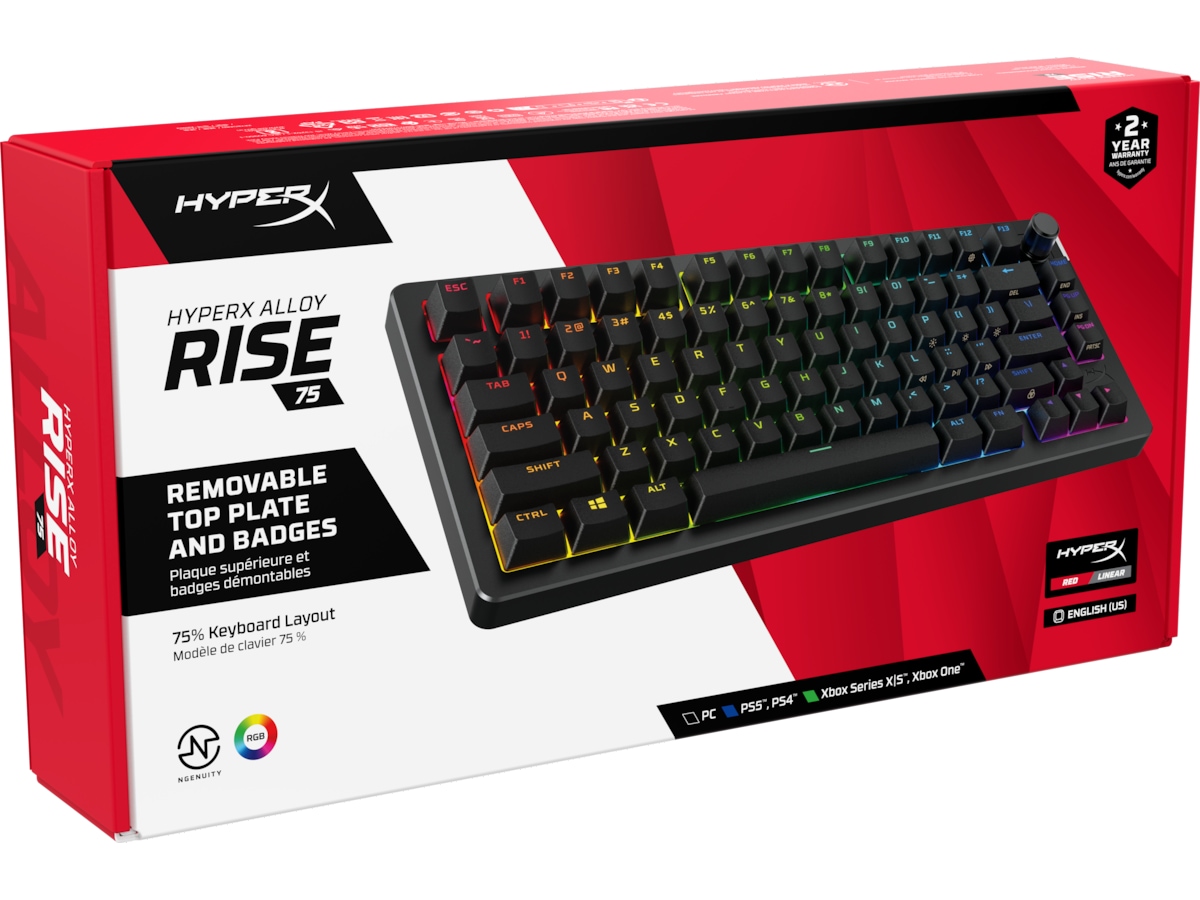 HyperX Alloy Rise 75 gamingtangentbord (svart) -B-Grade Demo tangentbord