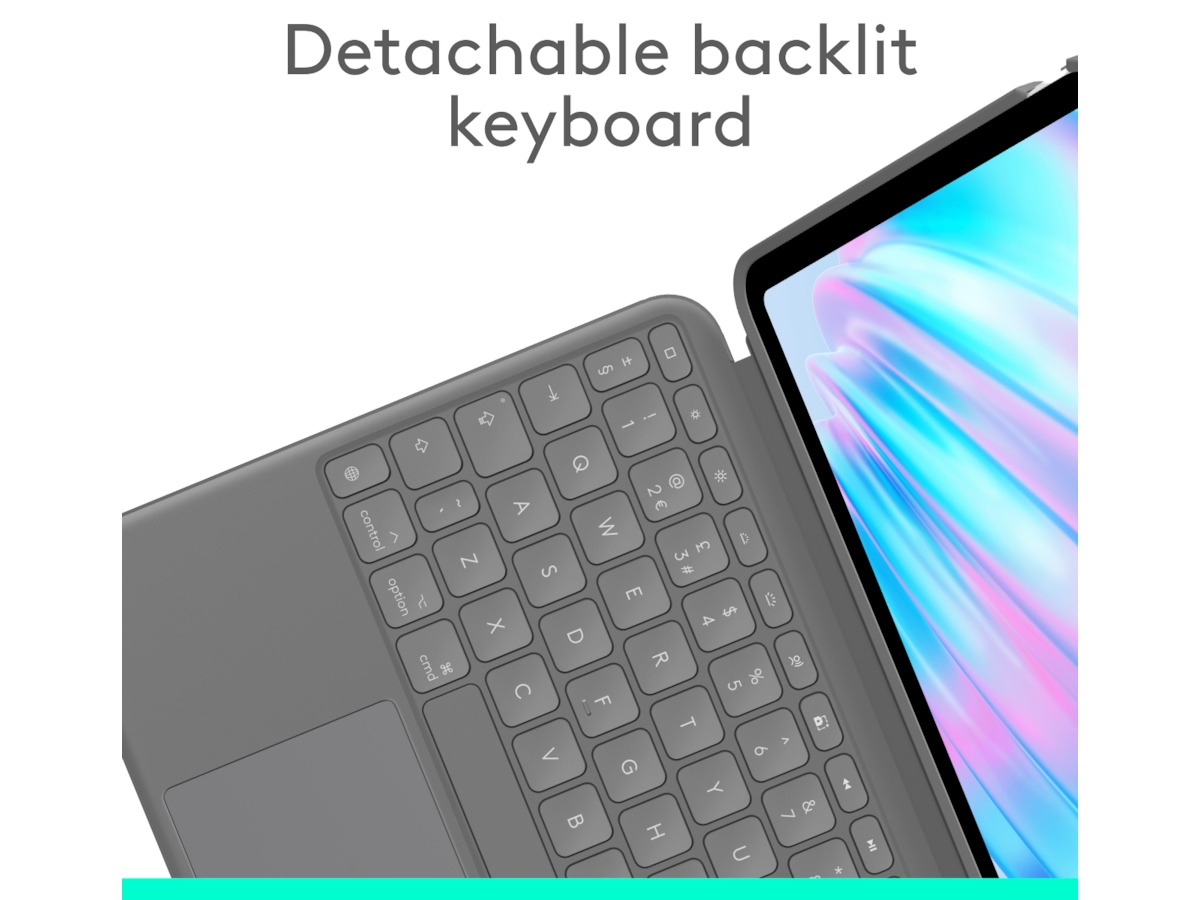 Logitech iPad Air 11" Combo Touch Tangentbordfodral (oxford grey) Tangentbord och pennor
