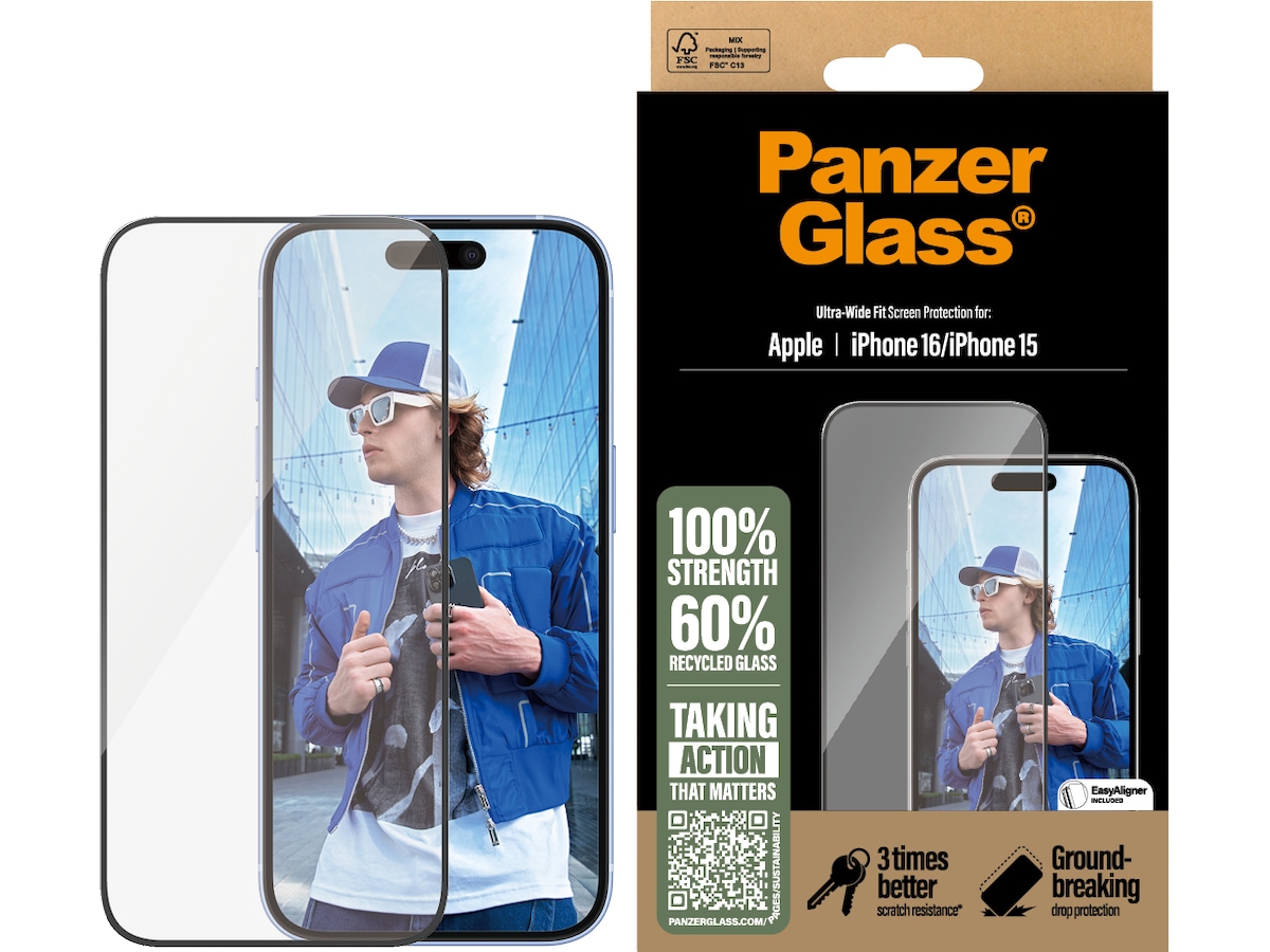 PanzerGlass iPhone 15 / 16 skärmskydd Skärmskydd mobiltelefon
