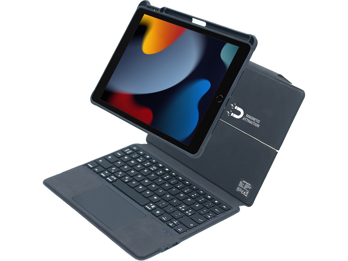 4smarts iPad Pro 13" 2-i-1 Tangentbordfodral (grå) Tangentbord och pennor