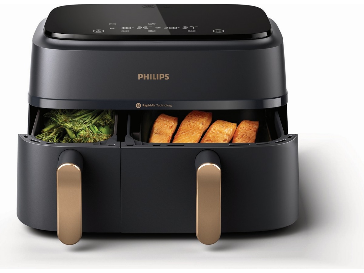Philips dual basket airfryer 9L NA352/00 (grå/koppar) -B-Grade Demo hem & hushåll