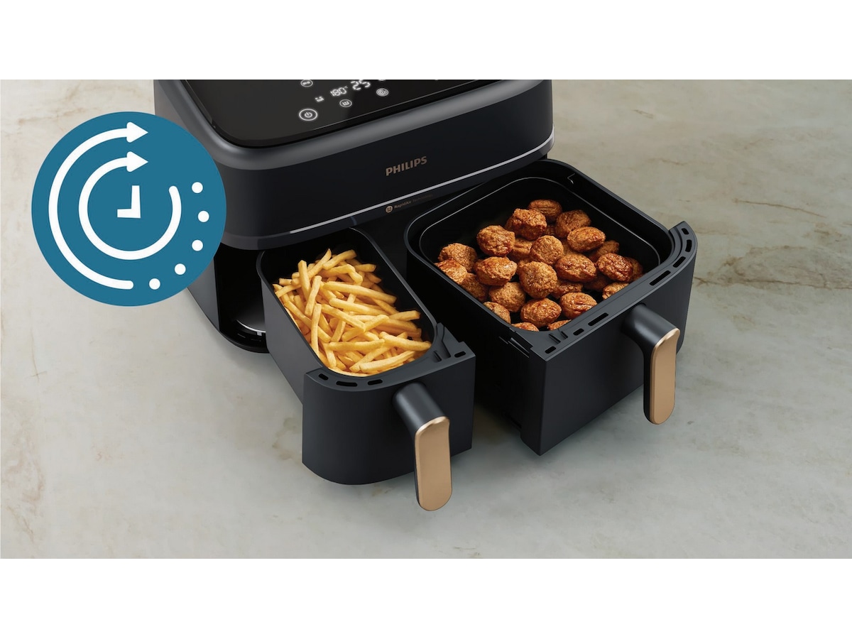 Philips dual basket airfryer 9L NA352/00 (grå/koppar) -B-Grade Demo hem & hushåll