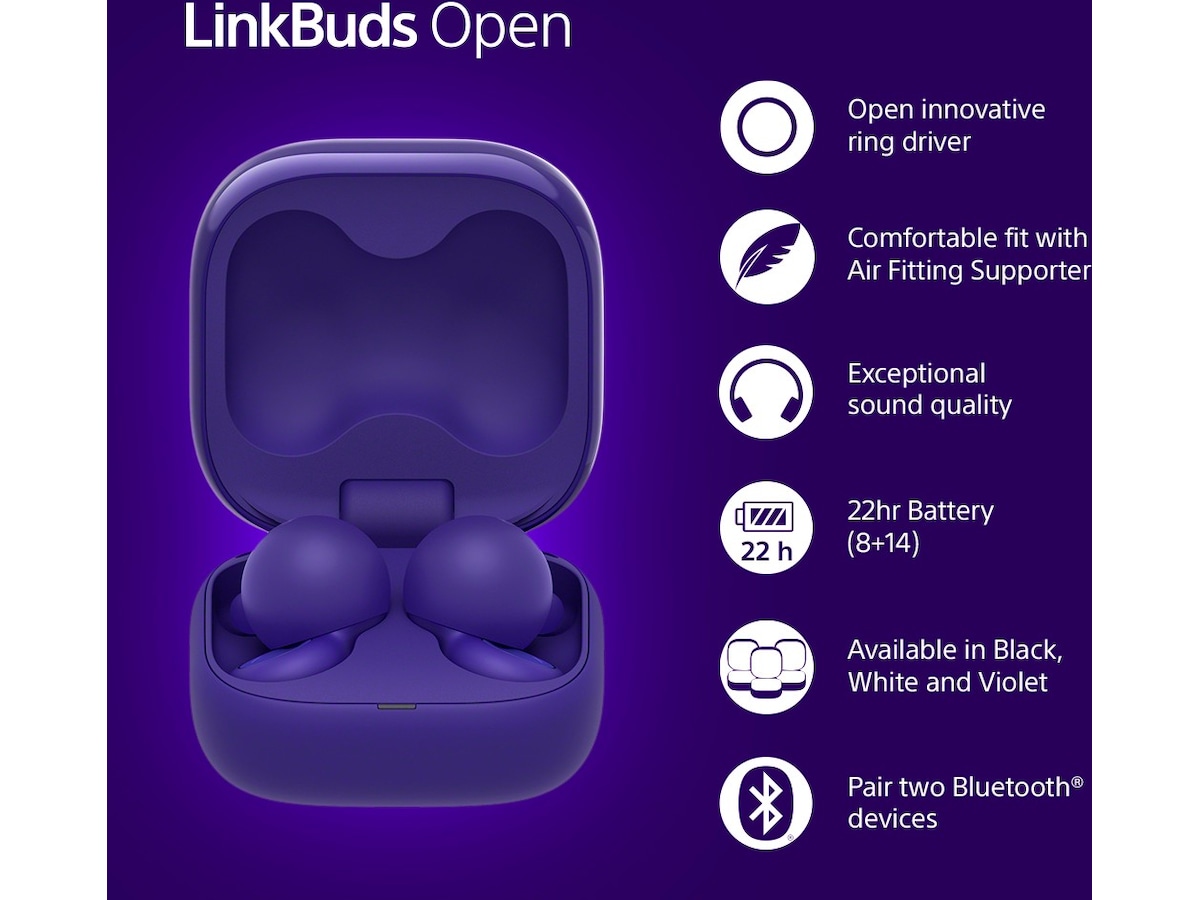 Sony Linkbuds Open true wireless öronproppar (lila) In-ear hörlurar