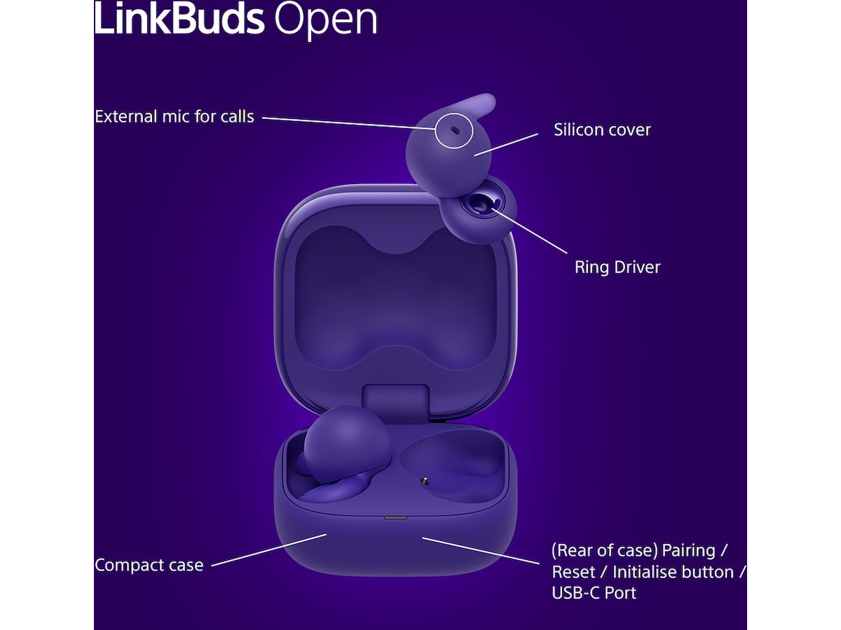 Sony Linkbuds Open true wireless öronproppar (lila) In-ear hörlurar