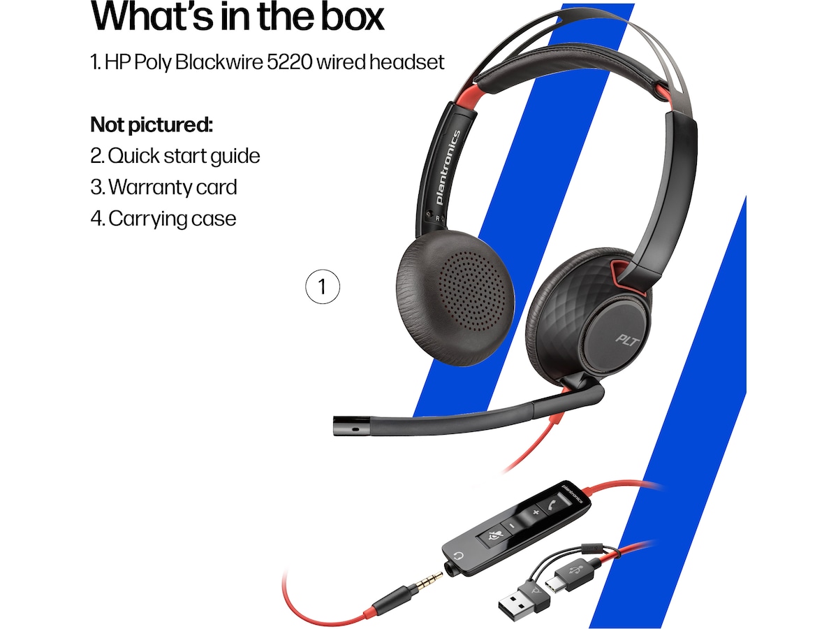 Poly Blackwire 5220 MS Teams USB-C Headset Trådbundet headset