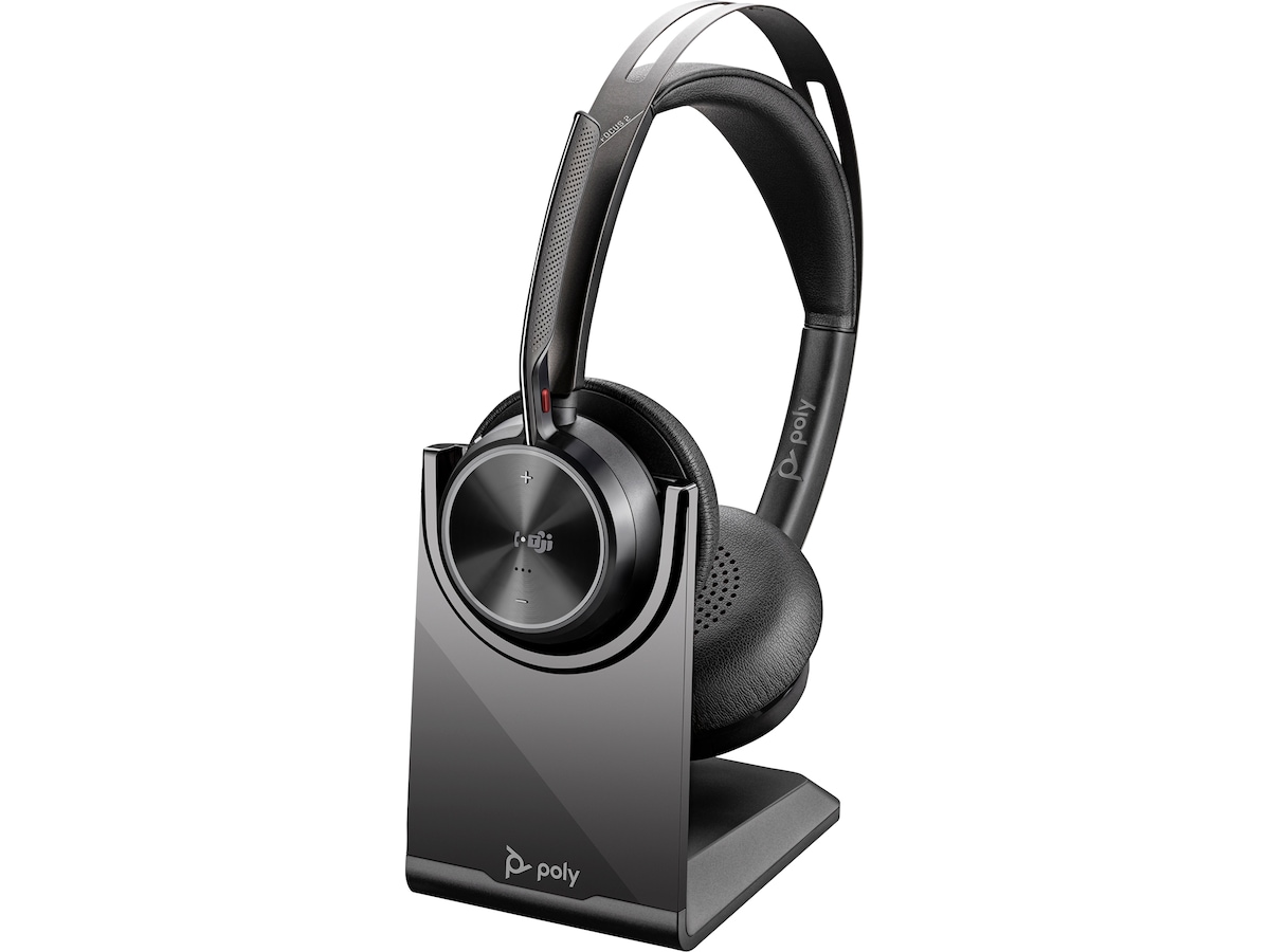 Poly Voyager Focus 2 MS USB-C Headset med laddningsställ Trådlöst headset