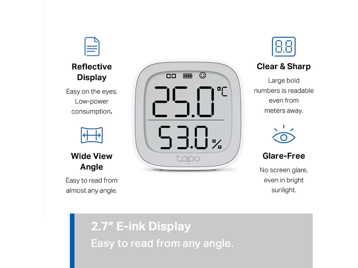 Tapo T315 V1.2 Smart temperatur- och luftfuktighetsmätare Sensorer