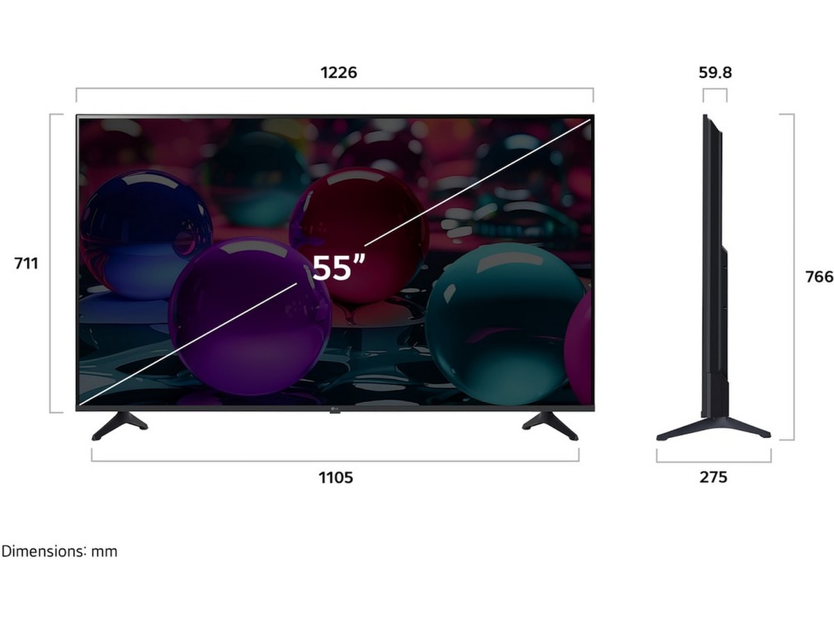 LG 55" UA73 AI 4K UHD smart-TV (2025) 50 - 59 tums TV