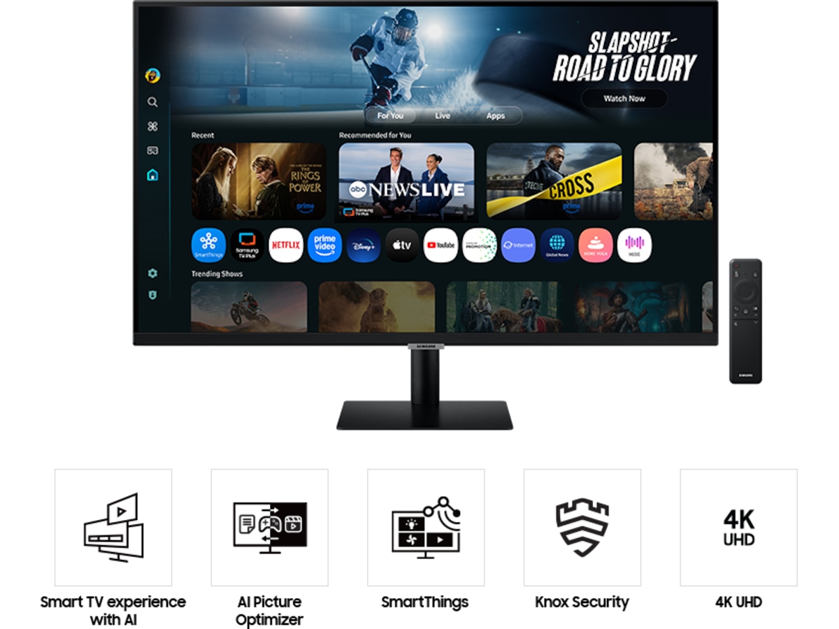 Samsung 32" 4K smart skärm M7 32FM702 (svart) Bildskärmar