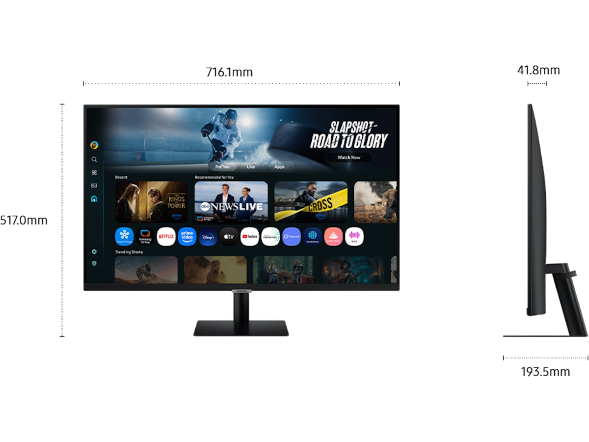 Samsung 32" 4K smart skärm M7 32FM702 (svart) Bildskärmar