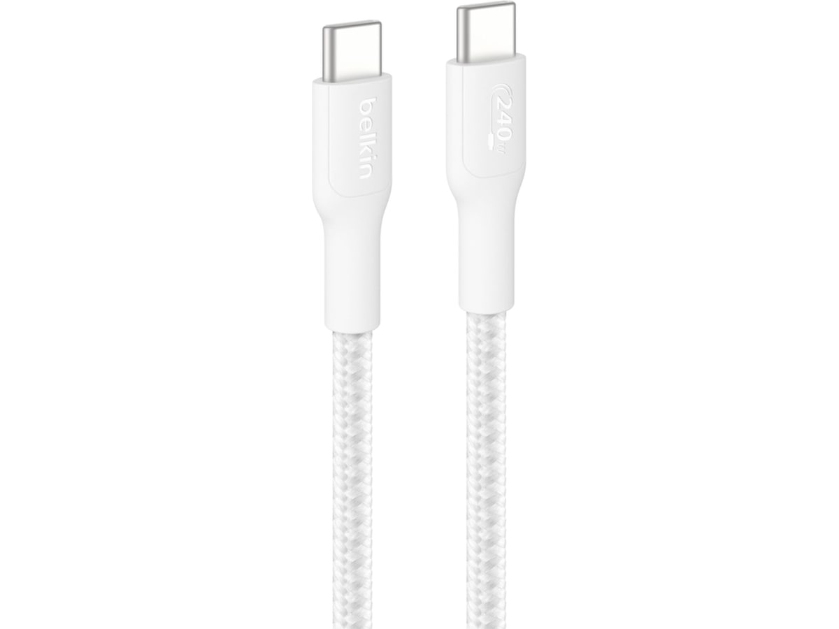 Belkin 240W USB-C flÀtad kabel 2m (vit)