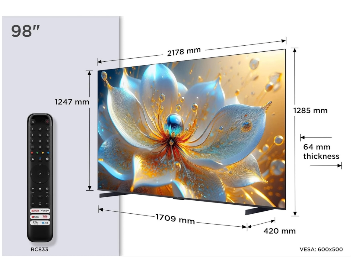 TCL 98" T8C 4K QLED Google TV (2025) Över 80 tums TV