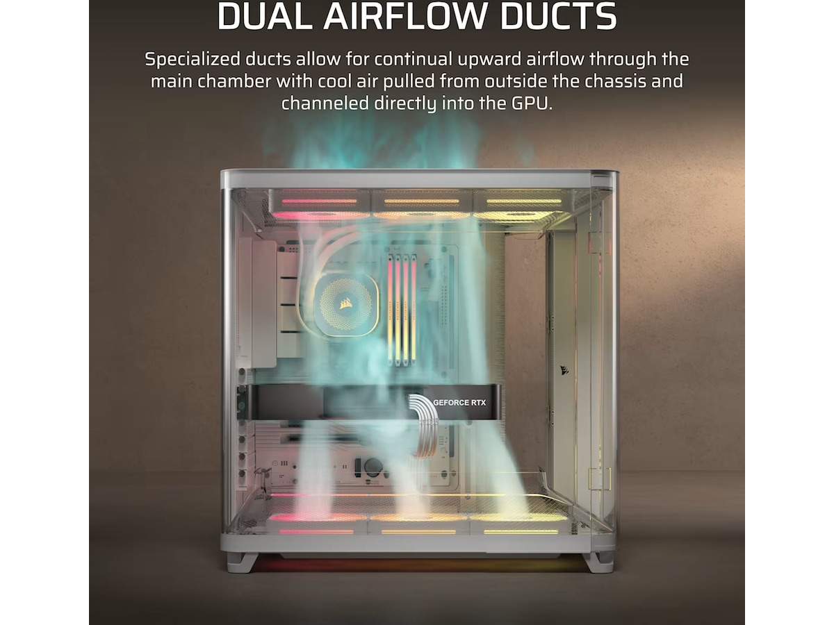 Corsair AIR 5400 LX-R RGB iCUE LINK Triple Chamber Mid Tower (vit) Midi tower