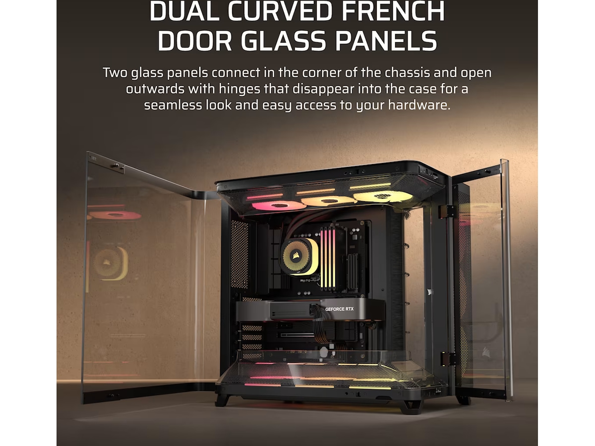 Corsair AIR 5400 LX-R RGB iCUE LINK Triple Chamber Mid Tower (svart) Midi tower