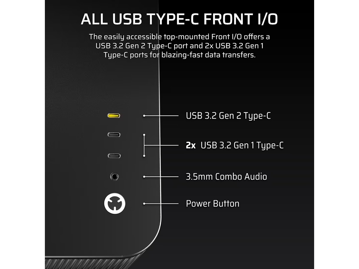 Corsair AIR 5400 LX-R RGB iCUE LINK Triple Chamber Mid Tower (svart) Midi tower