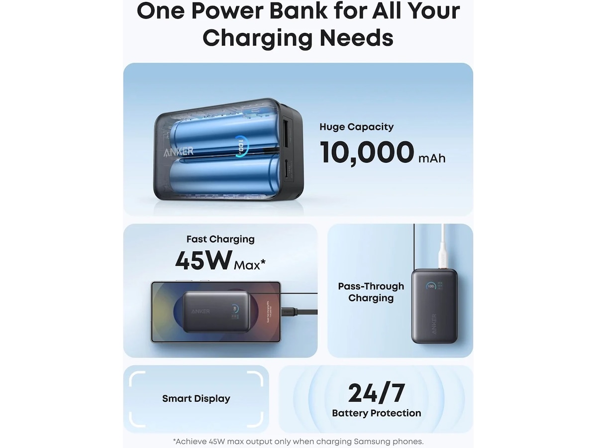 Anker Nano Power Bank 10K 45W (svart) Powerbank