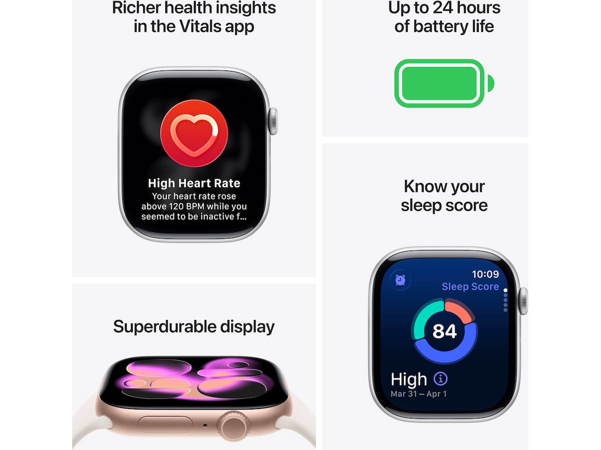 Apple Watch Series 11 GPS + LTE 42mm aluminium (rymdgrå) Smartwatches