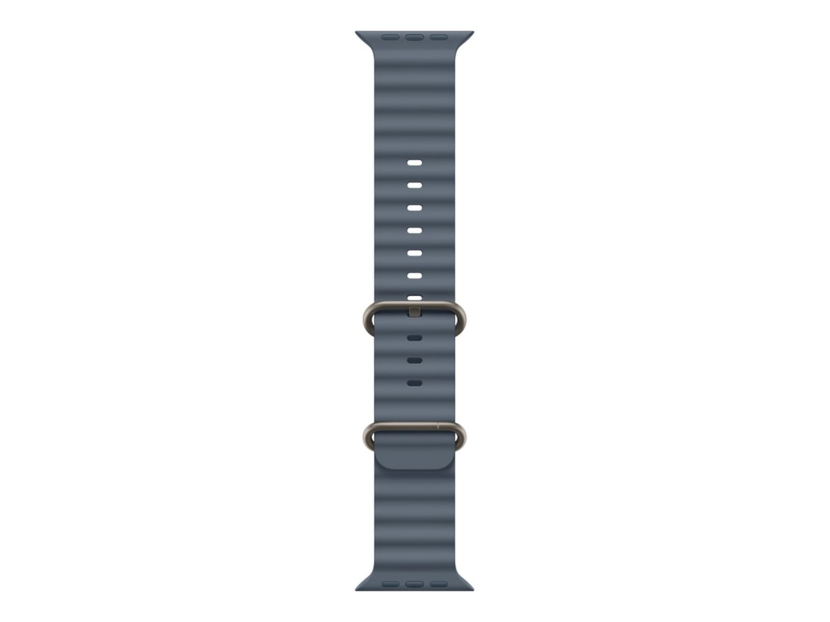 Apple Watch 49mm Natural Titanium Ocean Band (anchor blue) Armband