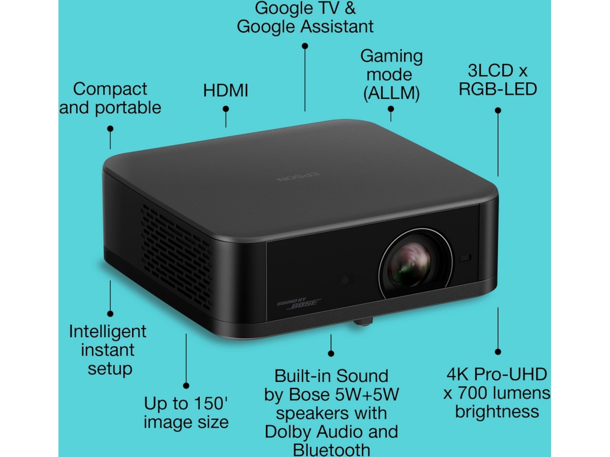 Epson Lifestudio Pop EF-62B 4K bärbar projektor (svart) Projektorer