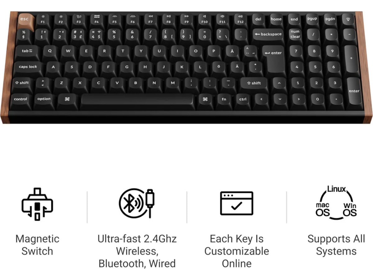 Keychron K4 HE Trådlöst Gamingtangentbord (svart) Gamingtangentbord