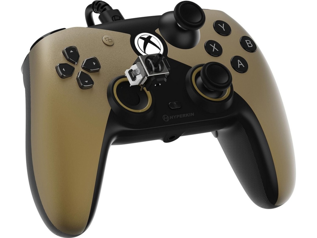 Hyperkin Competitor Xbox-handkontroll kabelansluten (guld) Tillbehör till spelkonsoler