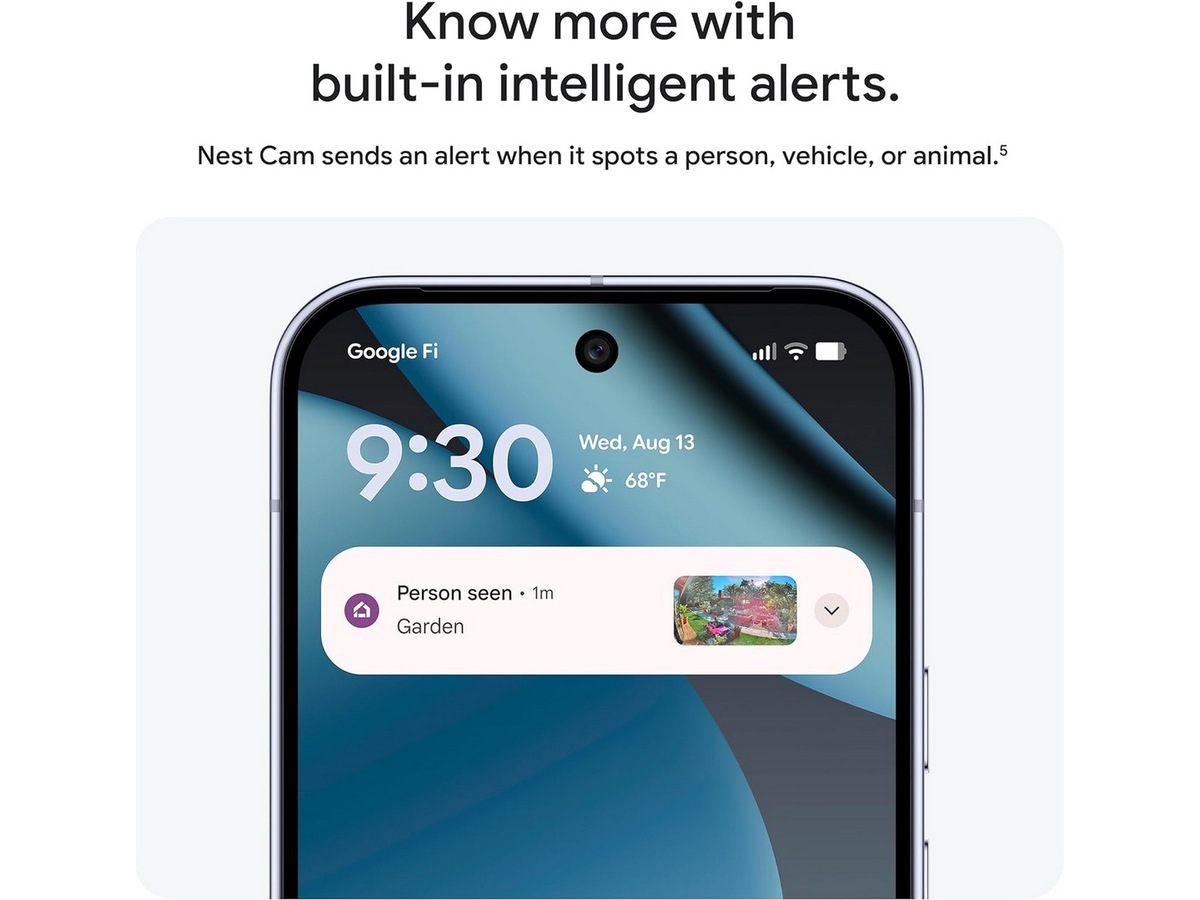 Google Nest Cam utomhus 2:a gen (med sladd, vit) Övervakningskamera