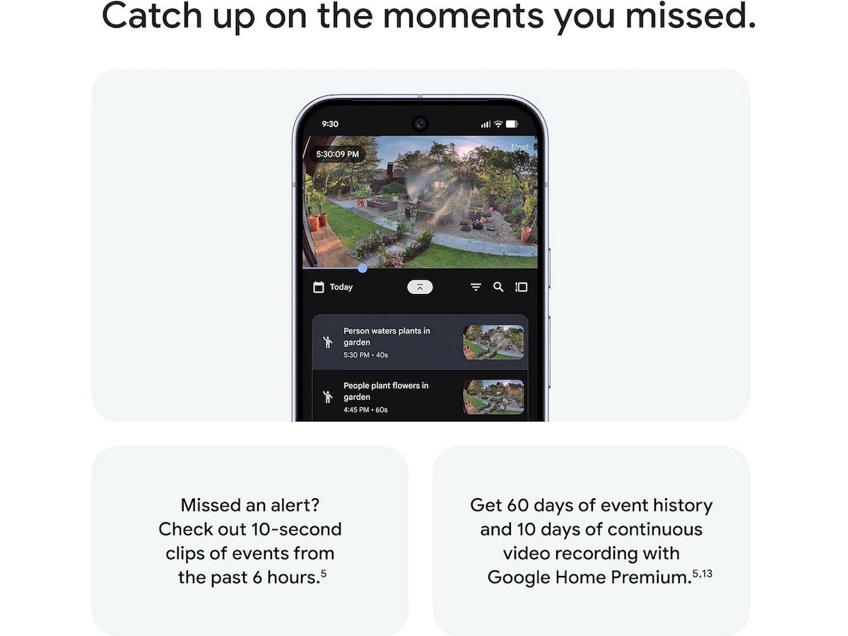 Google Nest Cam utomhus 2:a gen (med sladd, vit) Övervakningskamera