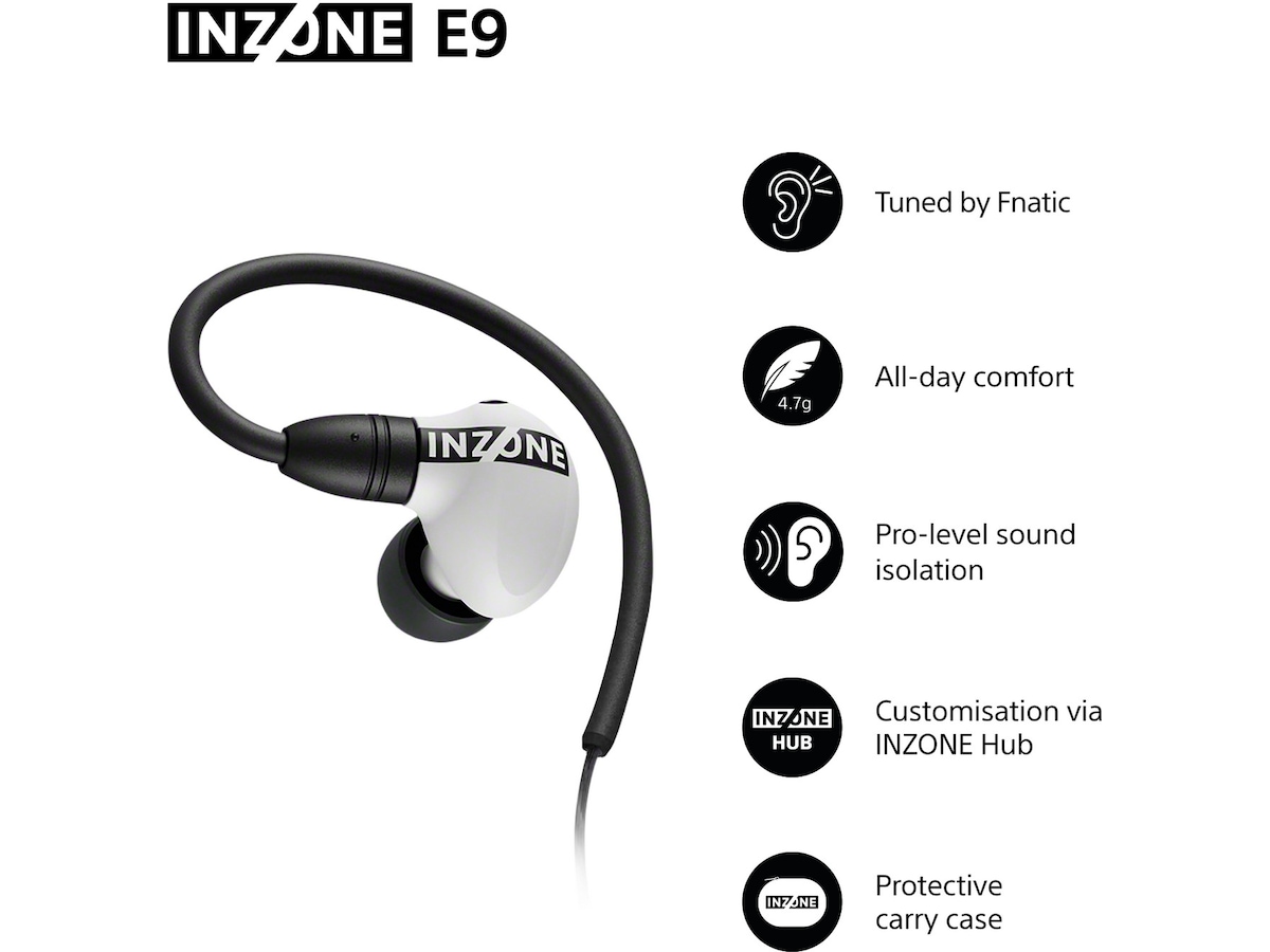 Sony INZONE E9 In-Ear Gaming Öronproppar (vit) In-ear hörlurar
