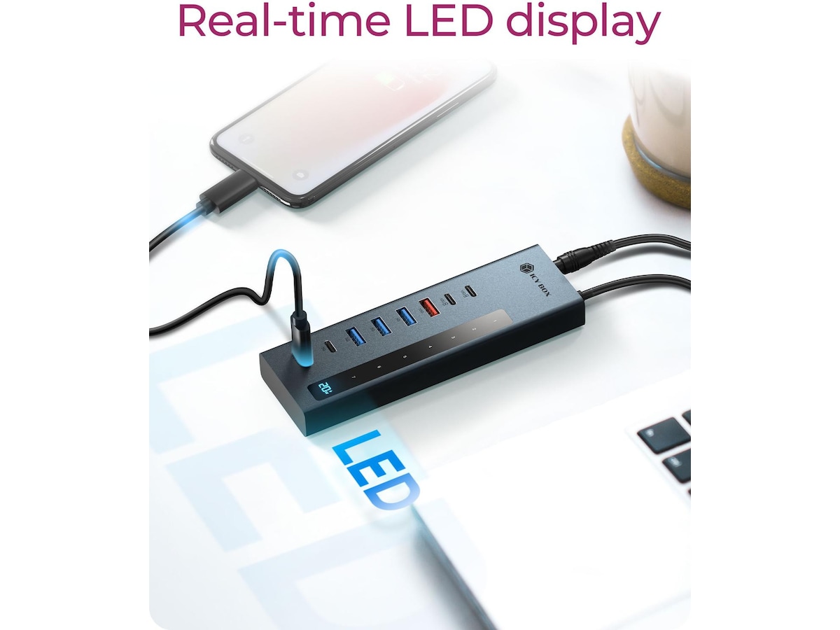ICY BOX 9-i-1 HUB Dockningsstation och USB-hub