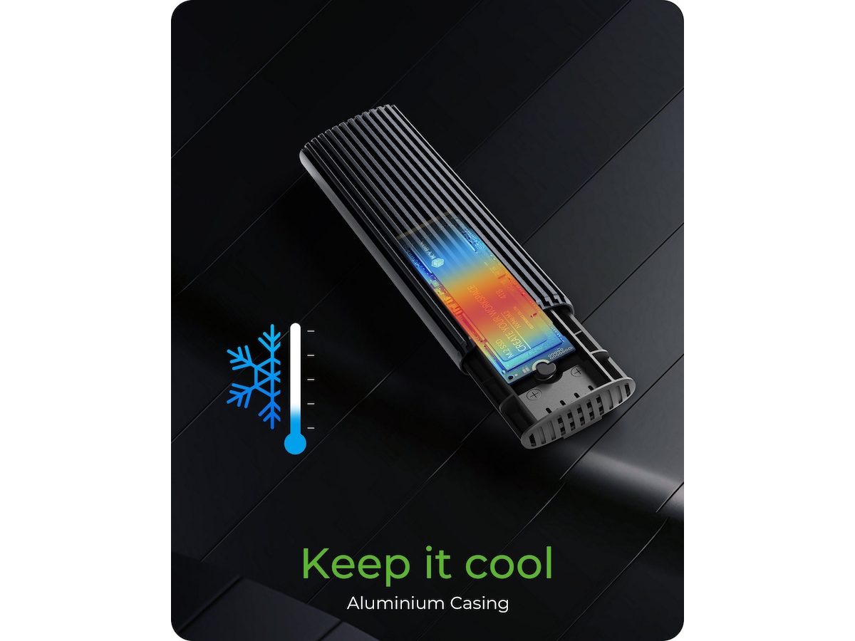 Icy Box M.2 NVMe & SATA M.2 SSD Kapsling Externa Chassi