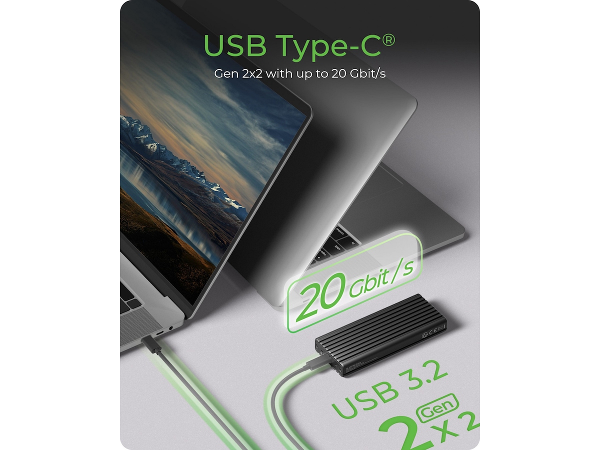 Icy Box M.2 NVMe SSD-kabinett Externa Chassi