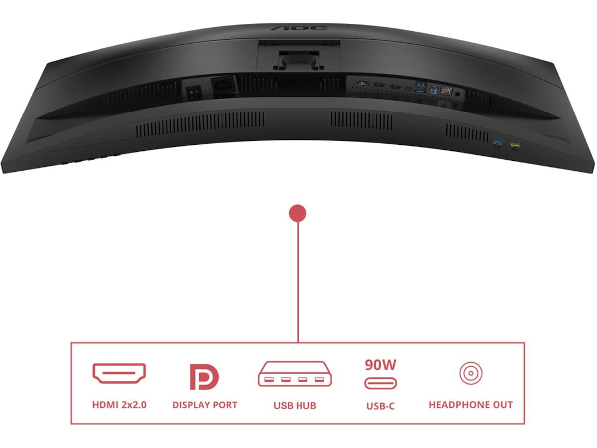 AOC 34" curved skærm CU34E4CV Bildskärmar