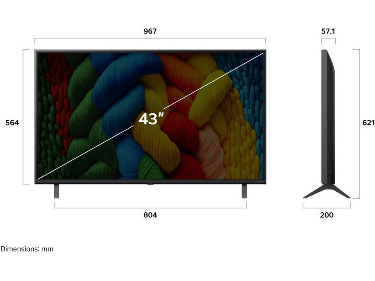 LG 43" NANO80 AI 4K NanoCell Smart TV (2025) + Soundbar  20 - 49 tums TV