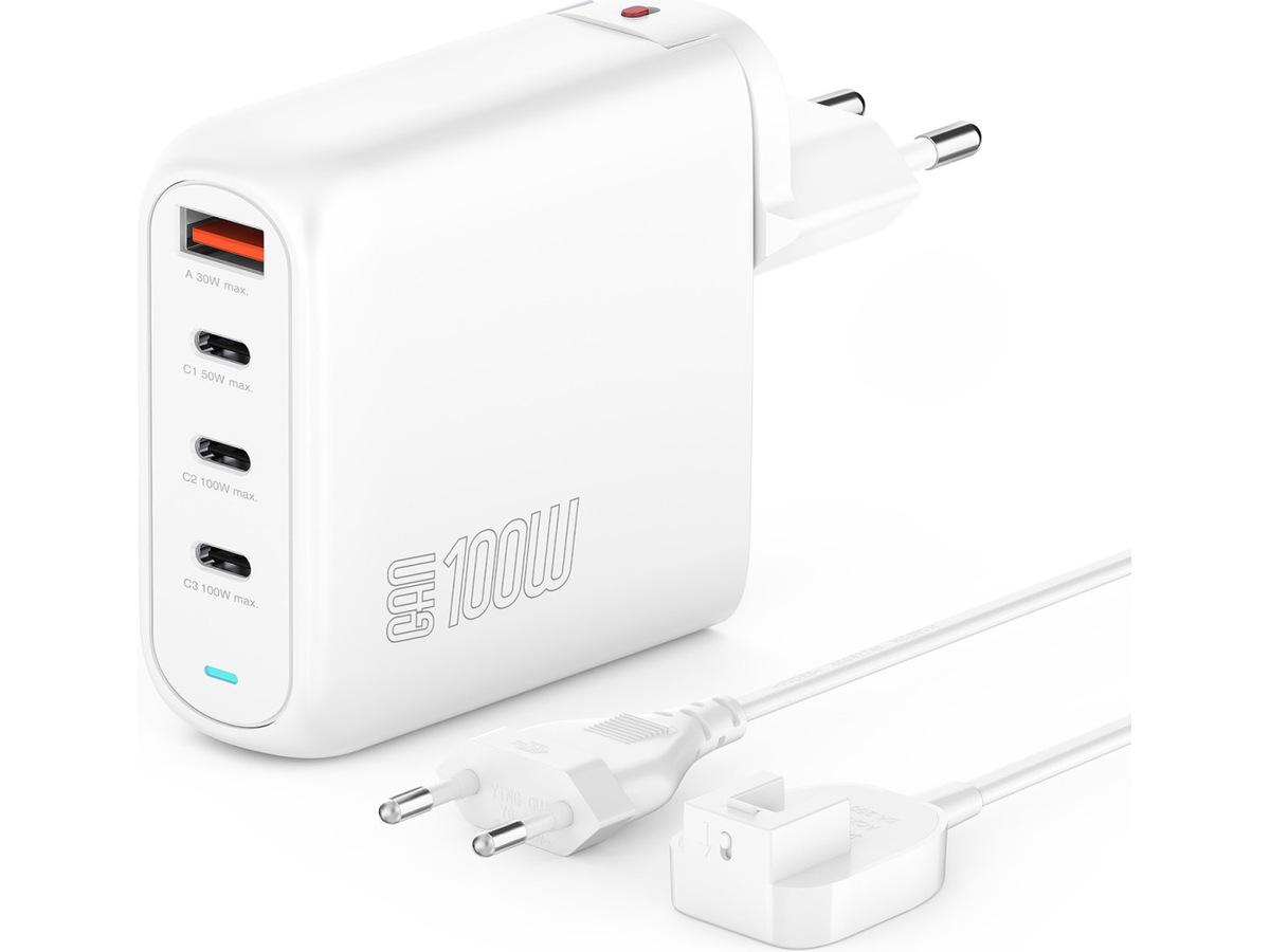 4smarts 100W GaN Flex Pro Travel Edition Oplader (hvid) Batteri och laddare