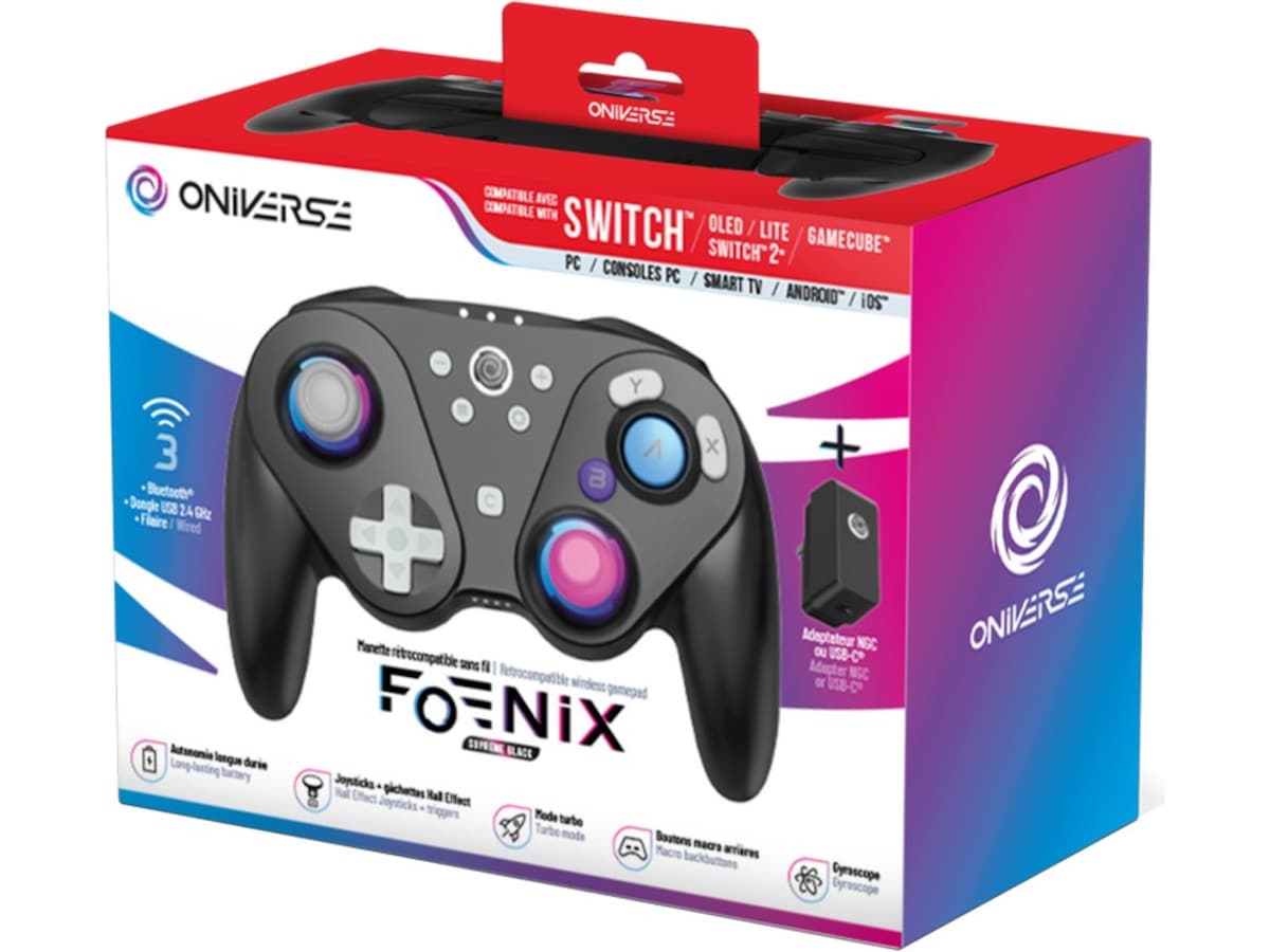 Oniverse Foenix Nintendo Switch 2 trådlös handkontroll (svart) Tillbehör till spelkonsoler