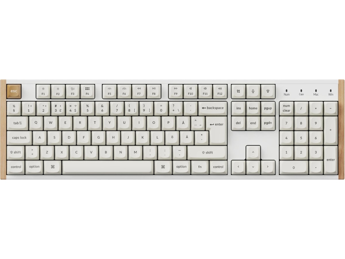 Keychron K10 HE SE trådlöst gamingtangentbord (trä/vit) Gamingtangentbord