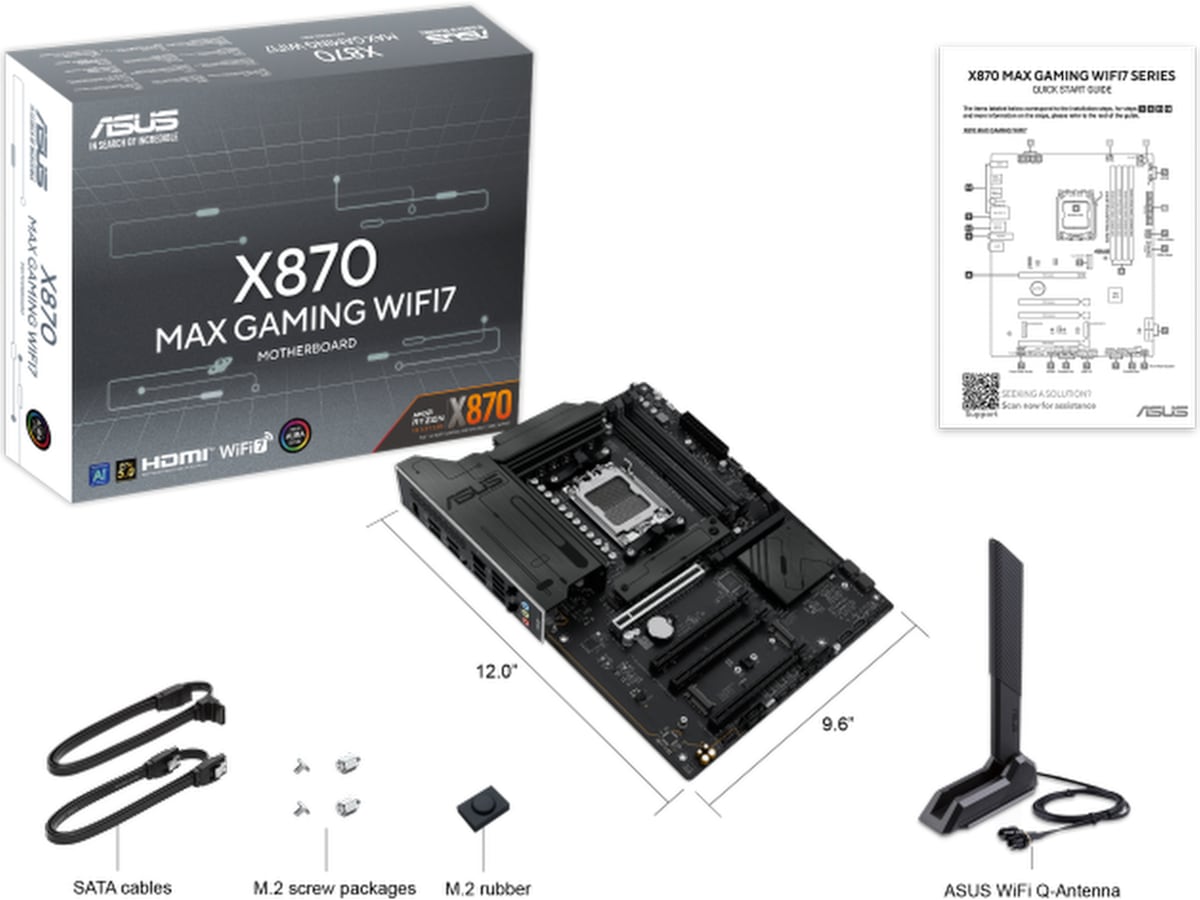 ASUS X870 MAX GAMING WIFI7 Moderkort -B-Grade Demo moderkort