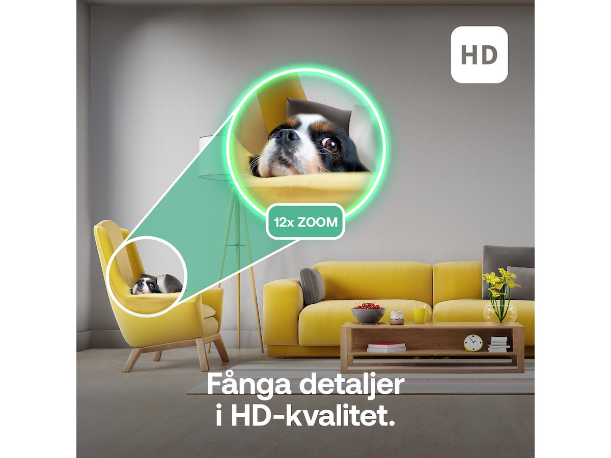 Arlo Essential 3 HD PTZ inomhus övervakningskamera 2-pack Övervakningskamera