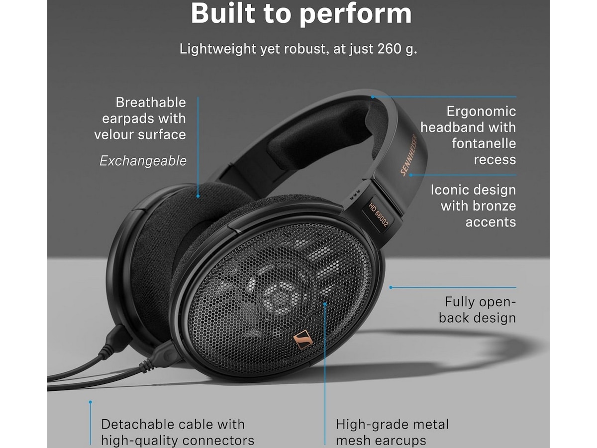 Sennheiser HD660S 2 öppna hörlurar, over-ear (svart) Hörlurar
