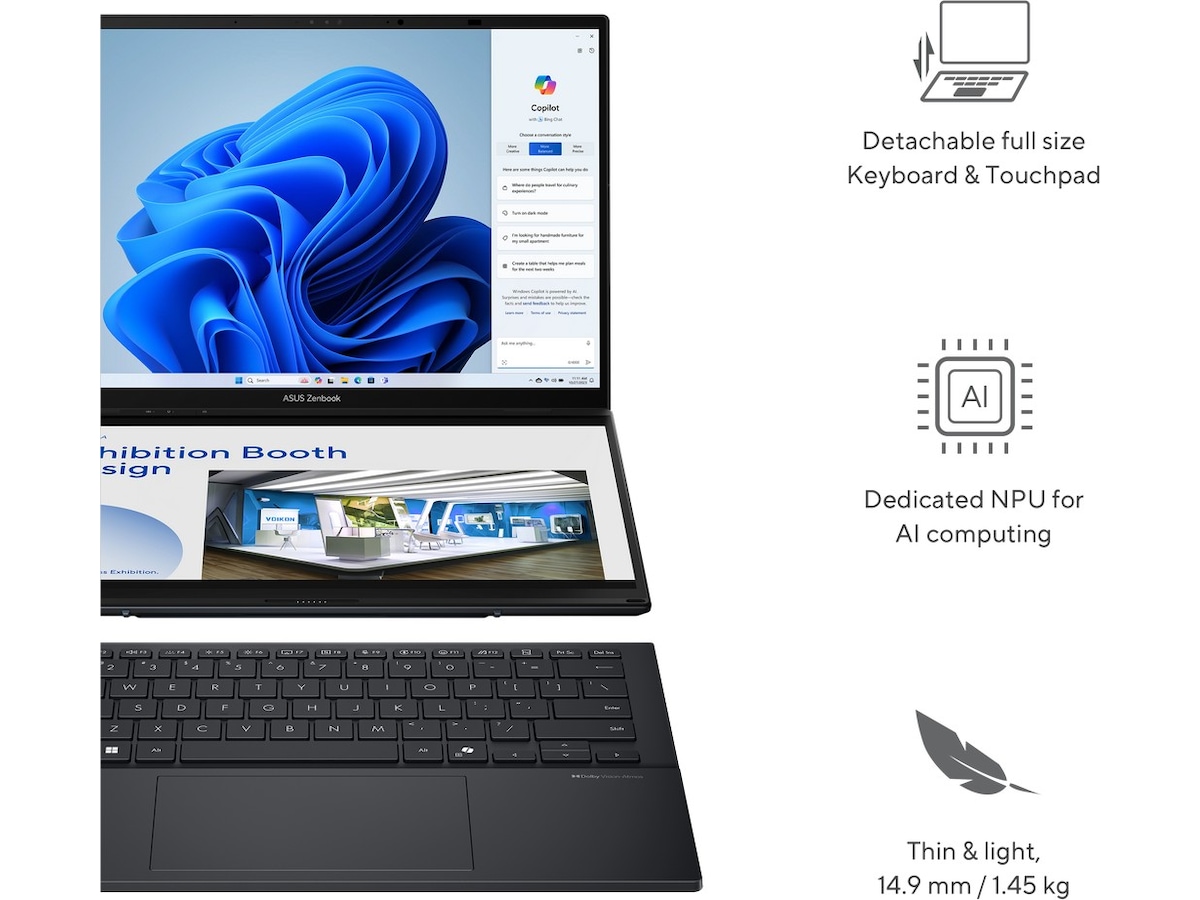 ASUS Zenbook Duo UX8406CA 14" FHD OLED pekskärm Datorer - Bärbara / laptop