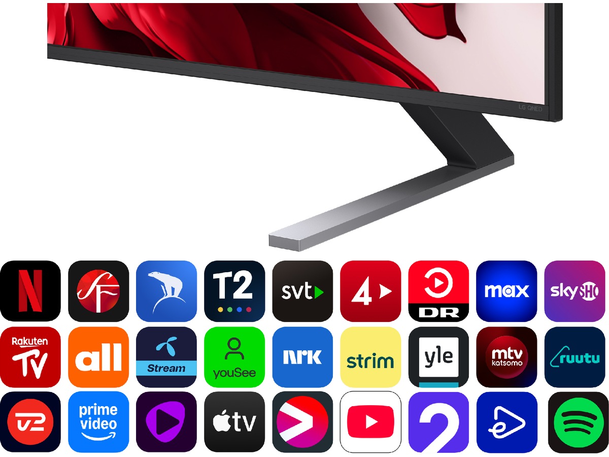 LG 86'' QNED85 evo AI MiniLED 4k smart-TV (2025) + soundbar 60 - 69 tums TV