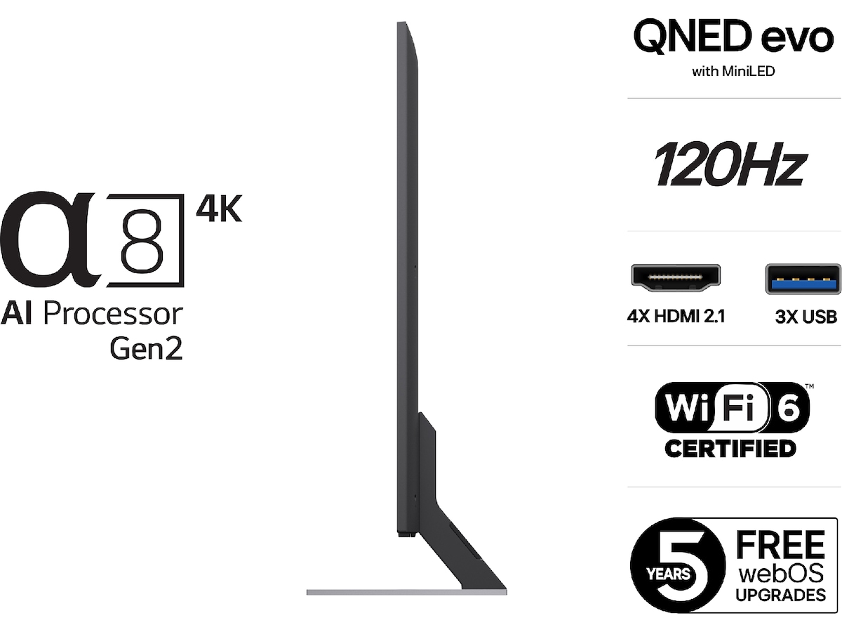 LG 55'' QNED85 evo AI MiniLED 4k smart-TV (2025) + soundbar 60 - 69 tums TV