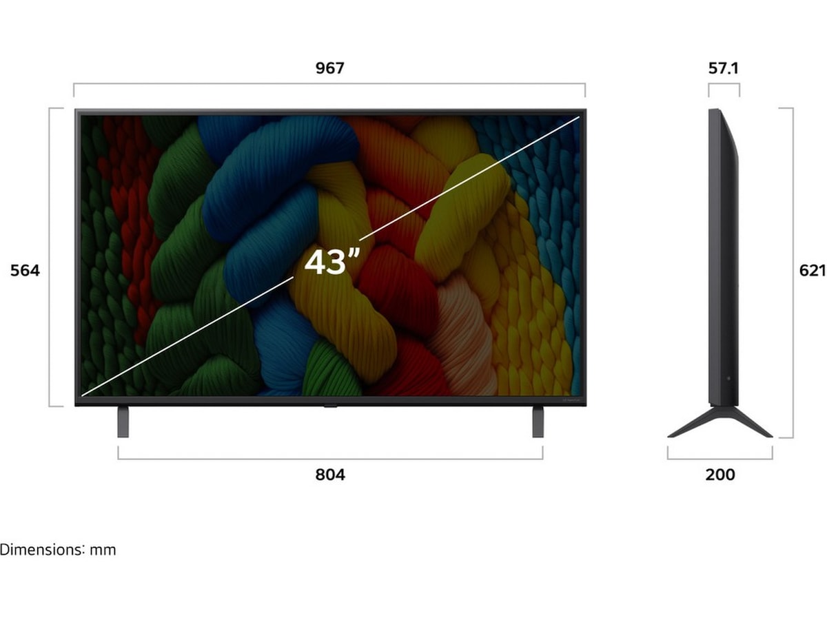 LG 43" NANO80 AI 4K NanoCell smart-TV (2025) + soundbar 60 - 69 tums TV