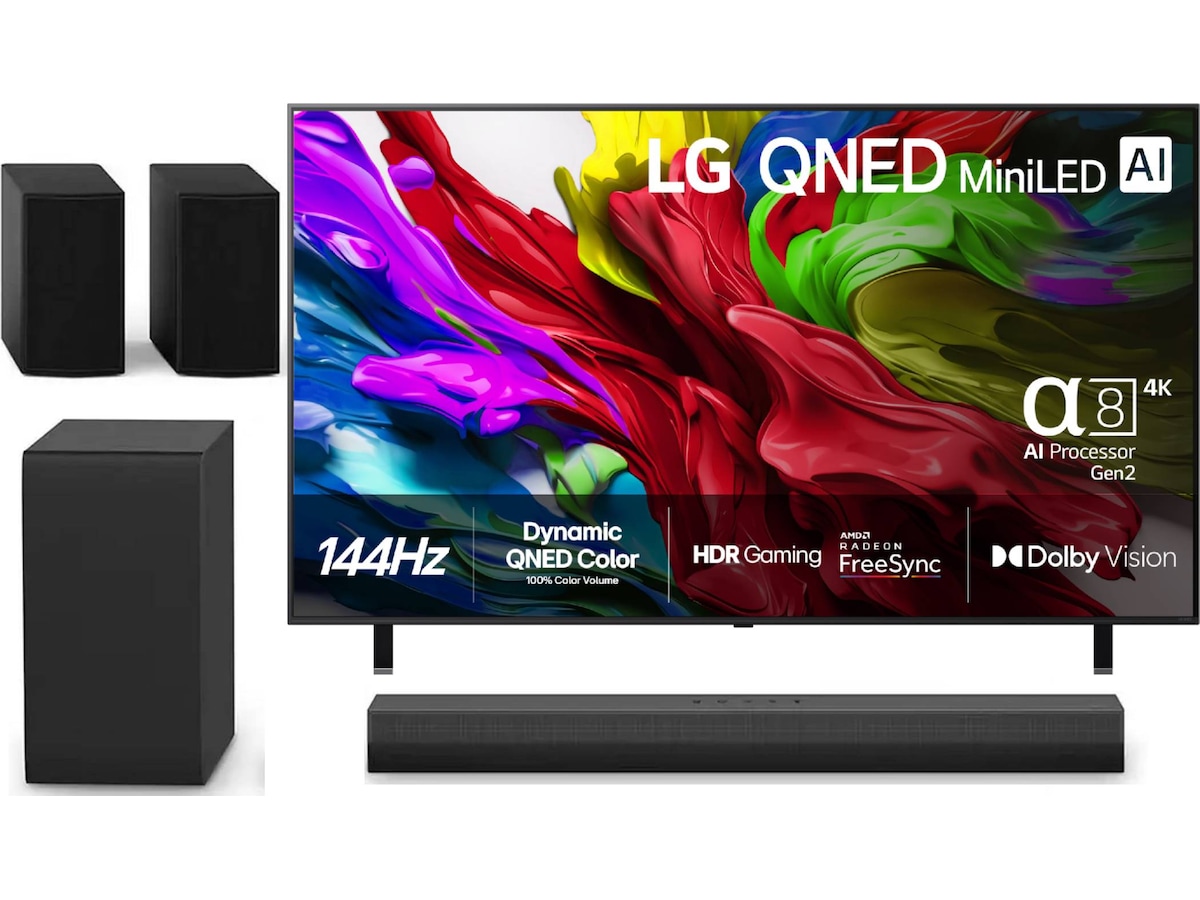 LG 65'' QNED85 evo AI MiniLED 4k smart-TV (2025) + soundbar 60 - 69 tums TV