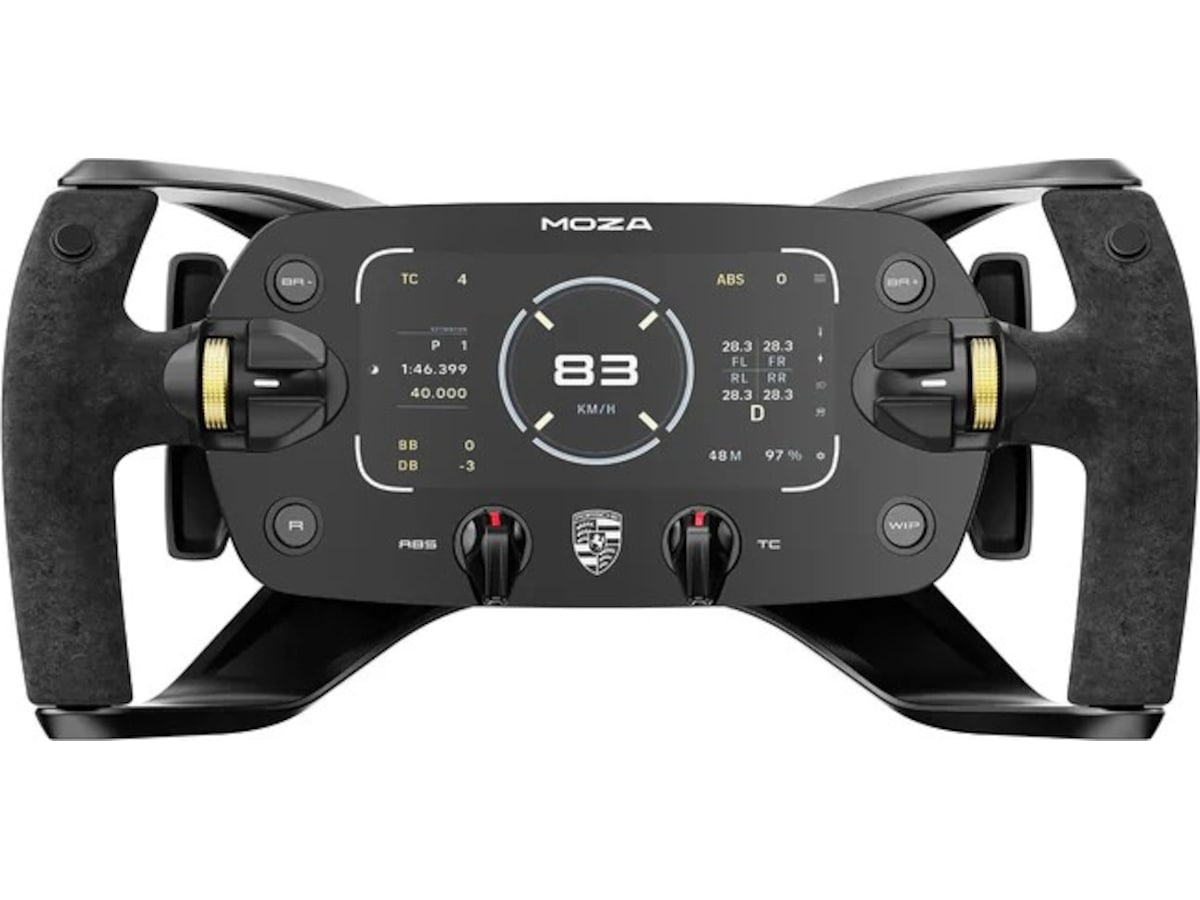MOZA Porsche MISSION R Simracing Steering Wheel Ratt och pedaler