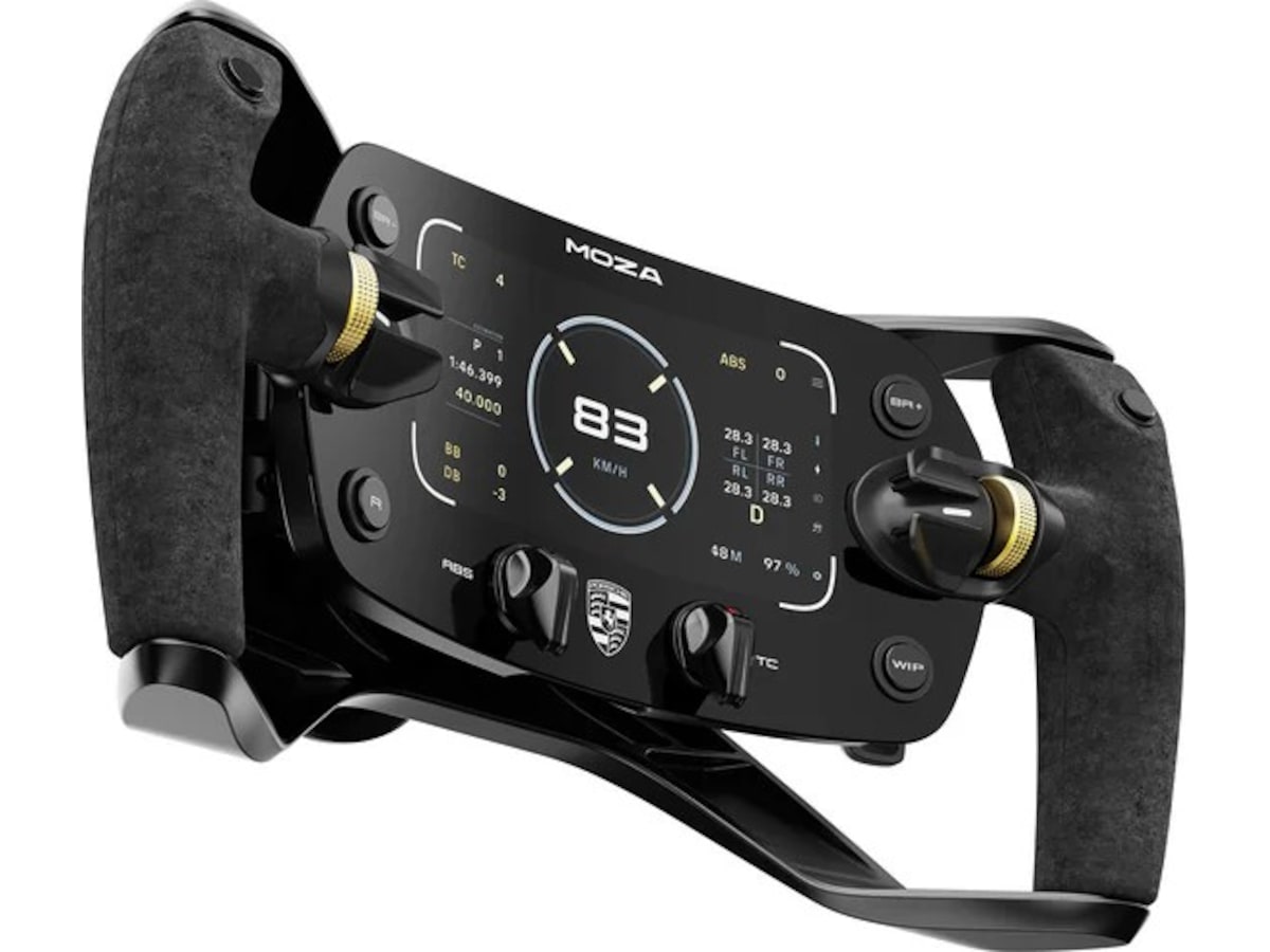 MOZA Porsche MISSION R Simracing Steering Wheel Ratt och pedaler