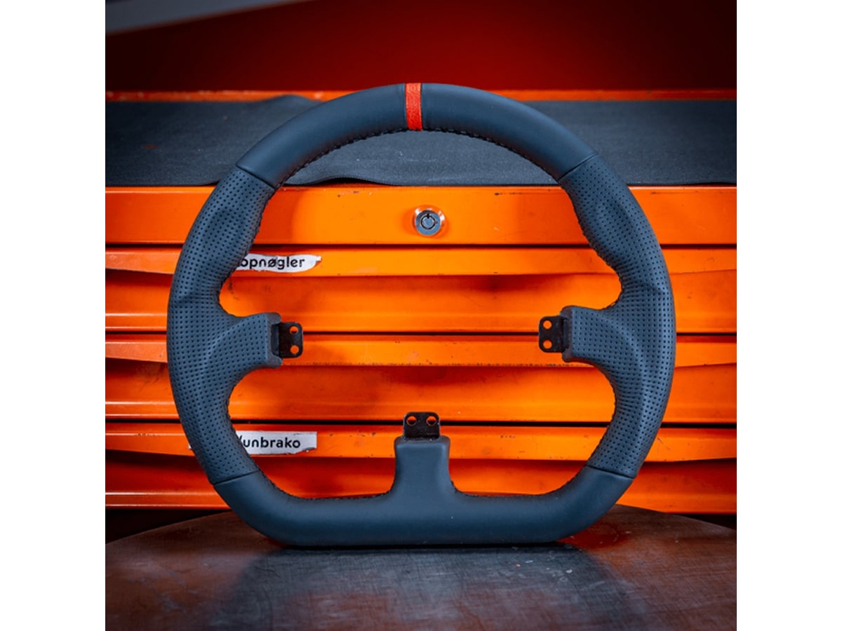 Asetek Closed D rattkrans läder (svart) Ratt och pedaler