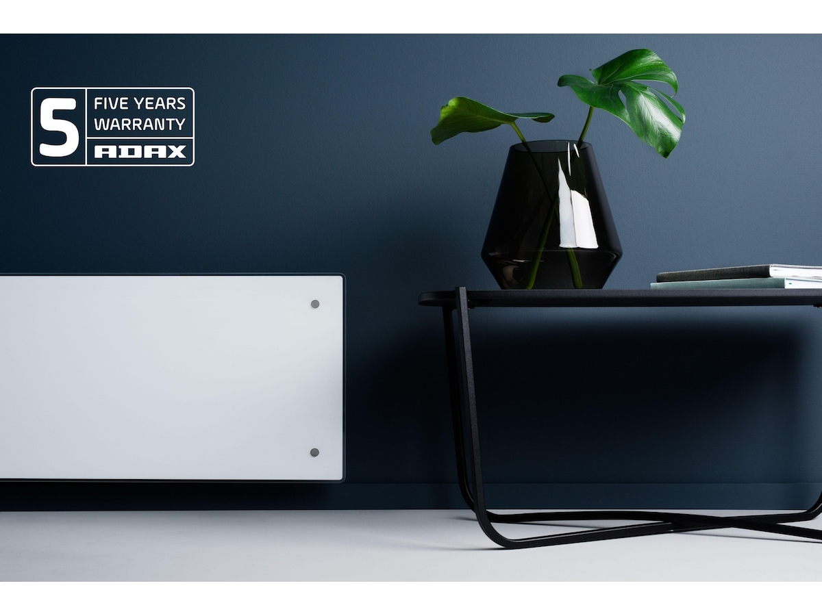 Adax Clea WiFi panelradiator glas 1000W, 2-pack (vit) Panelelement