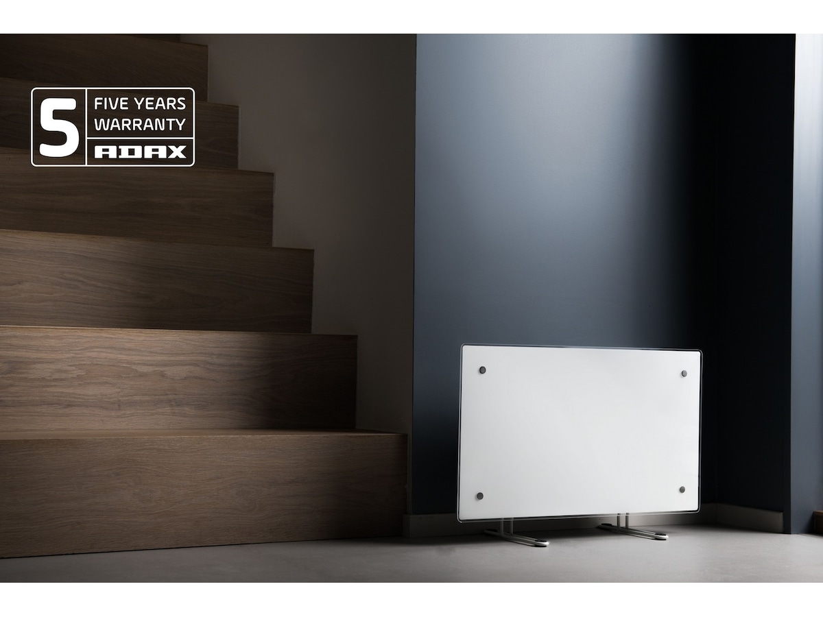 Adax Clea WiFi panelradiator glas 1000W, 2-pack (vit) Panelelement