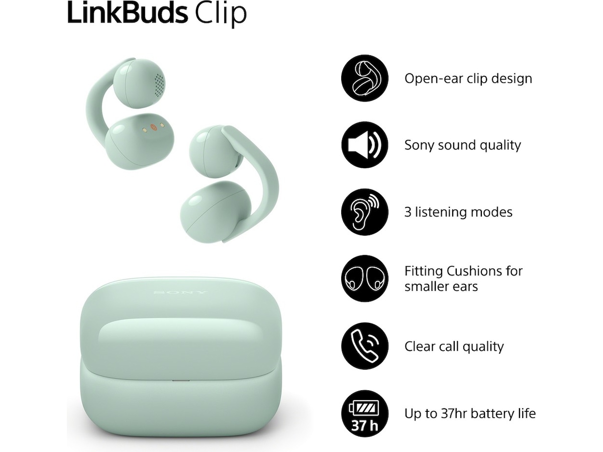 Sony LinkBuds Clip öppna hörlurar (grön) Hörlurar